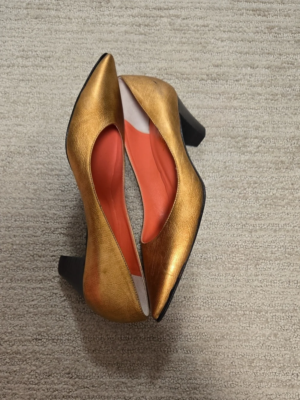 NWOT BOTTEGA by Bottega Veneta Metallic Mid-Heel Pumps-Bronze